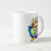 Funny Bunny biting an Easter Egg Jumbo-Tasse (Vorderseite Rechts)