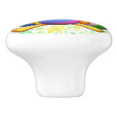 Funny Bunny biting an Easter Egg Keramikknauf (Seitenansicht)