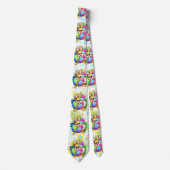 Funny Bunny biting an Easter Egg Krawatte (Vorderseite)