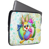 Funny Bunny biting an Easter Egg Laptopschutzhülle (Vorne Rechts)