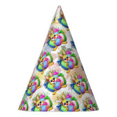 Funny Bunny biting an Easter Egg Partyhütchen (Links)