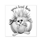Funny Bunny biting an Easter Egg Permastempel (Design)