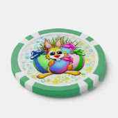 Funny Bunny biting an Easter Egg Pokerchips (Einzeln)