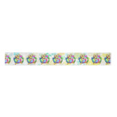 Funny Bunny biting an Easter Egg Satinband (Vorderseite)