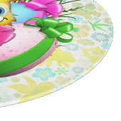 Funny Bunny biting an Easter Egg Schneidebrett (Ecke)