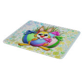 Funny Bunny biting an Easter Egg Schneidebrett (Ecke)
