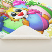 Funny Bunny biting an Easter Egg Sherpadecke (3/4)