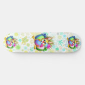 Funny Bunny biting an Easter Egg Skateboard (Horizontal)