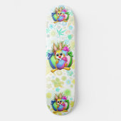 Funny Bunny biting an Easter Egg Skateboard (Vorderseite)