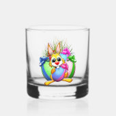 Funny Bunny biting an Easter Egg Whiskyglas (Rückseite)