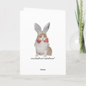 Funny Bunny Cat Valentine Feiertagskarte (Rückseite)