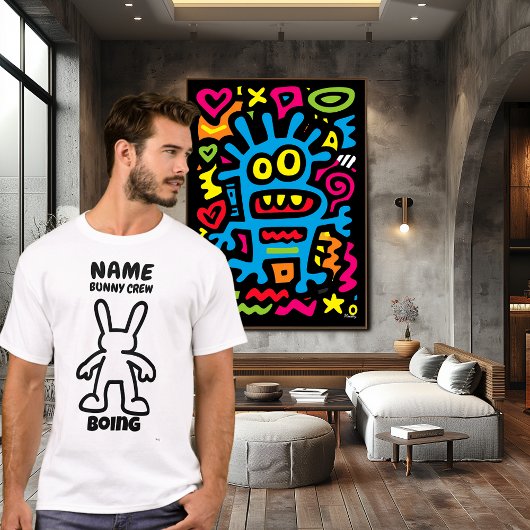 Funny Bunny Character T - Shirt - Boing Custom Cre
