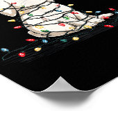 Funny Bunny Christmas Graphics Animal Lights Lover Poster (Ecke)