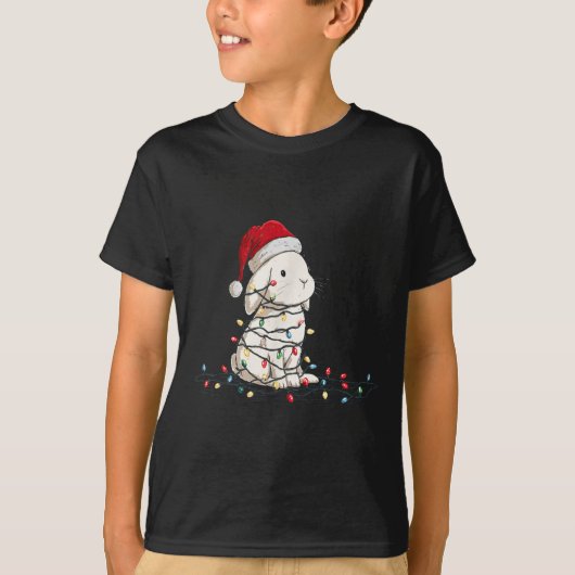 Funny Bunny Christmas Graphics Animal Lights Lover T-Shirt (Vorderseite)