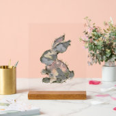 Funny Bunny Crochet Patchwork Camo Rabbit Happy Ea Acrylschild (Hochzeit)