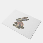 Funny Bunny Crochet Patchwork Camo Rabbit Happy Ea Fußmatte (Schrägansicht)