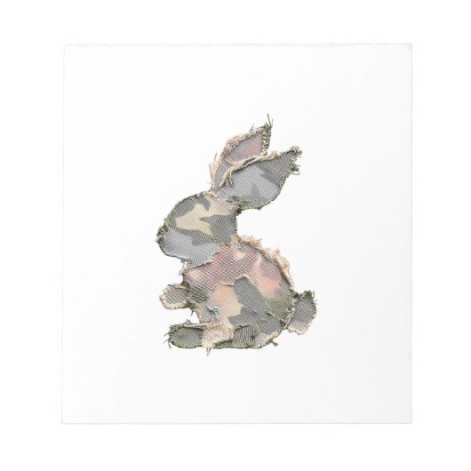 Funny Bunny Crochet Patchwork Camo Rabbit Happy Ea Notizblock (Vorderseite)