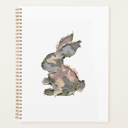 Funny Bunny Crochet Patchwork Camo Rabbit Happy Ea Planer (Vorderseite)