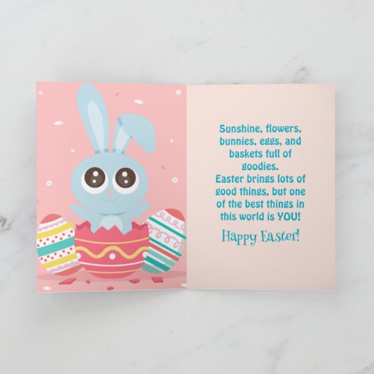 FUNNY BUNNY EASTER CARD DANKESKARTE (Innenseite)