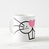 Funny Bunny Face Mouth Nose Süße Tier Graphic Kaffeetasse (Vorderseite Links)
