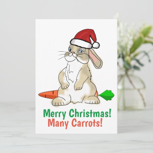 Funny Bunny Frohe Weihnachten (Stehend Vorderseite)
