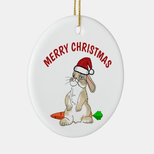 Funny Bunny Frost Weihnachten Keramik Ornament (Rechts)