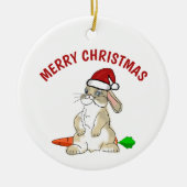 Funny Bunny Frost Weihnachten Keramik Ornament (Vorne)