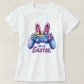 Funny Bunny Gamer Controller Oaster T-Shirt (Design vorne)