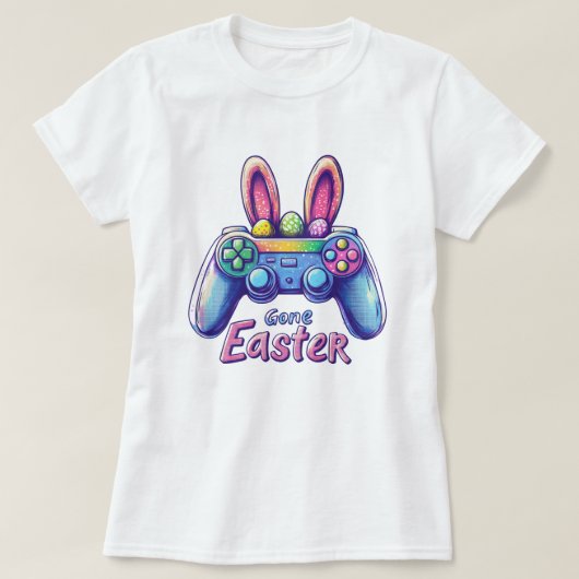 Funny Bunny Gamer Controller Oaster T-Shirt (Design vorne)