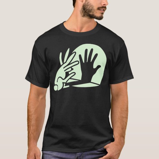 Funny Bunny Hand Shadow Puppet Rabbit Humor T-Shirt (Vorderseite)