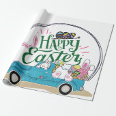 Funny Bunny Happy Easter Day Geschenkpapier (Ungerollt)
