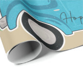 Funny Bunny Happy Easter Day Geschenkpapier (Rolleneckpunkt)