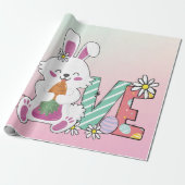 Funny Bunny Happy Easter Day Geschenkpapier (Ungerollt)
