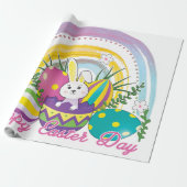 Funny Bunny Happy Easter Day Geschenkpapier (Ungerollt)