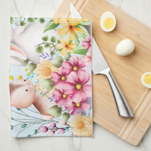 Funny Bunny Happy Easter Day Geschirrtuch (Viertel Falte)