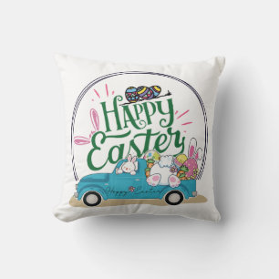 Funny Bunny Happy Easter Day Kissen