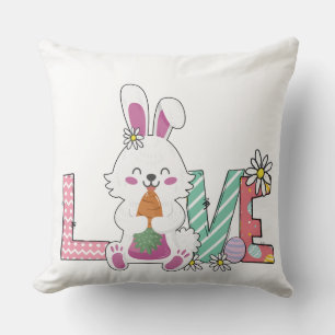 Funny Bunny Happy Easter Day Kissen