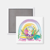 Funny Bunny Happy Easter Day Magnet (Vorderseite/Rückseite)