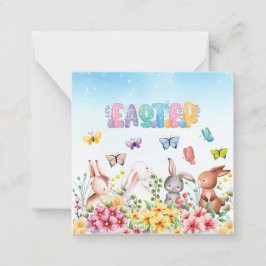 Funny Bunny Happy Easter Day Mitteilungskarte