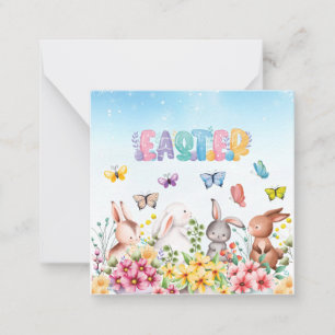 Funny Bunny Happy Easter Day Mitteilungskarte