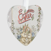 Funny Bunny Happy Easter Day Ornament (Vorderseite)