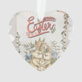 Funny Bunny Happy Easter Day Ornament (Rückseite)