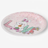 Funny Bunny Happy Easter Day Pappteller (Schrägansicht)