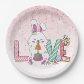 Funny Bunny Happy Easter Day Pappteller (Vorderseite)