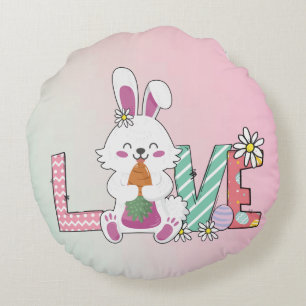 Funny Bunny Happy Easter Day Rundes Kissen