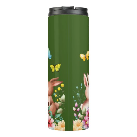 Funny Bunny Happy Easter Day Thermosbecher (Rückseite)