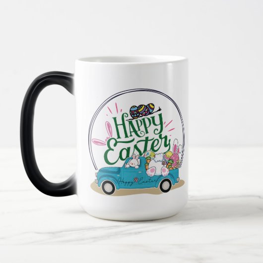 Funny Bunny Happy Easter Day Verwandlungstasse (Links)