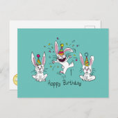 Funny Bunny Happy Geburtstag Niedlich Kids Rabbit Postkarte (Vorne/Hinten)