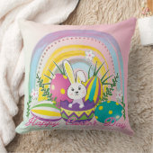 Funny Bunny Happy Ostertag Throw Kissen (Decke)