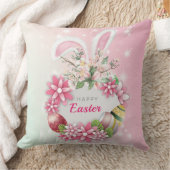 Funny Bunny Happy Ostertag Throw Kissen (Decke)
